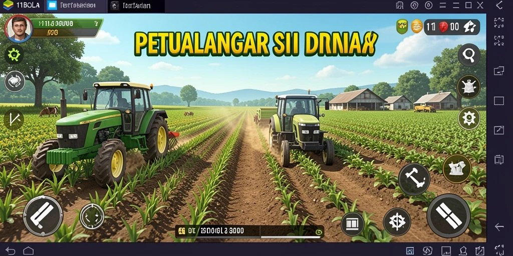 Screenshot gameplay 11BOLA yang menunjukkan aktivitas bertani yang menyenangkan.