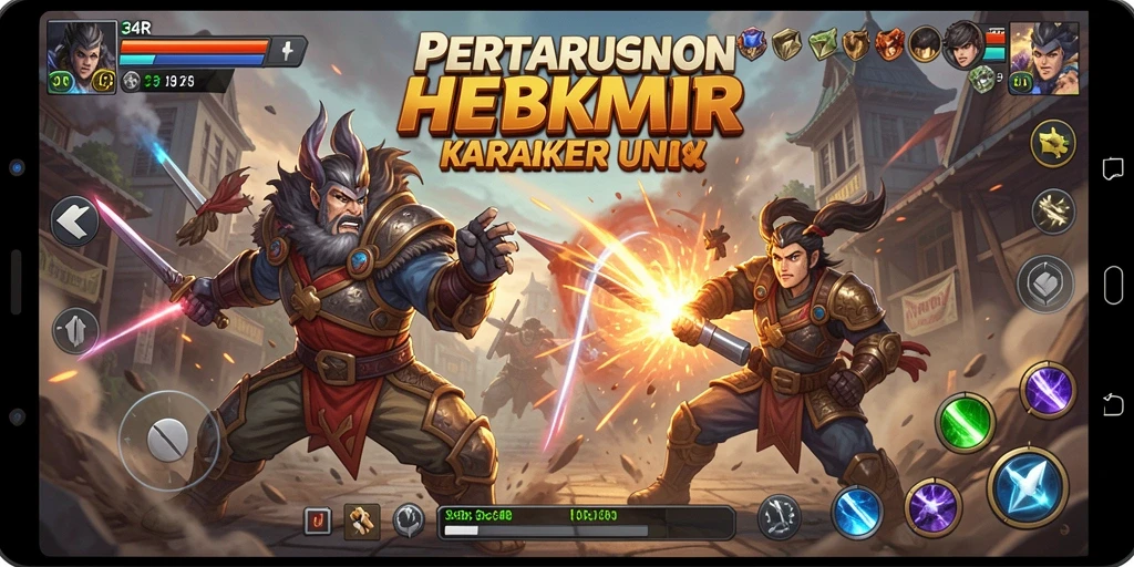 Screenshot aksi pertarungan intens di 34R.