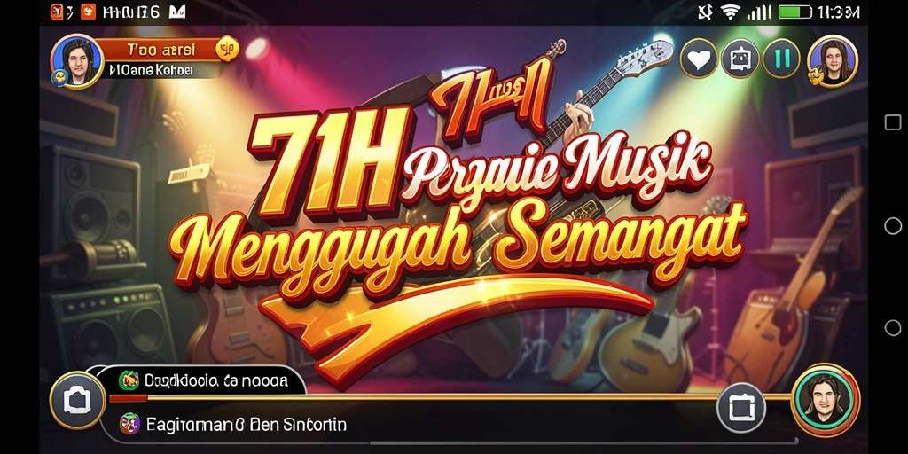 Screenshot permainan 71H menampilkan pemain menikmati musik dan tantangan.