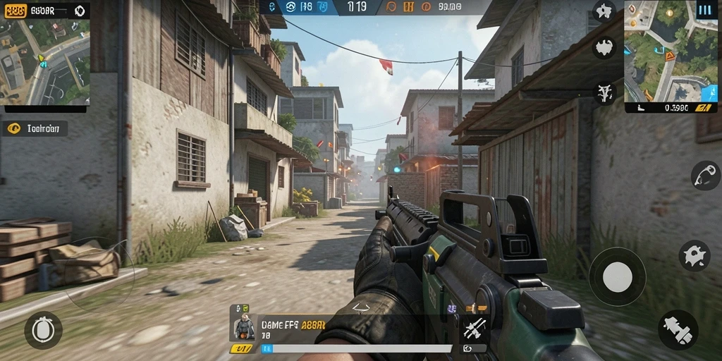 Screenshot gameplay dari 888R menampilkan aksi tembak-menembak yang intens.