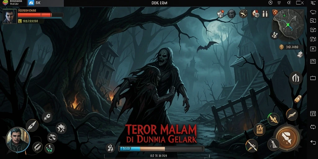 Tampilan menegangkan dari gameplay Horror DKK yang menyeramkan.