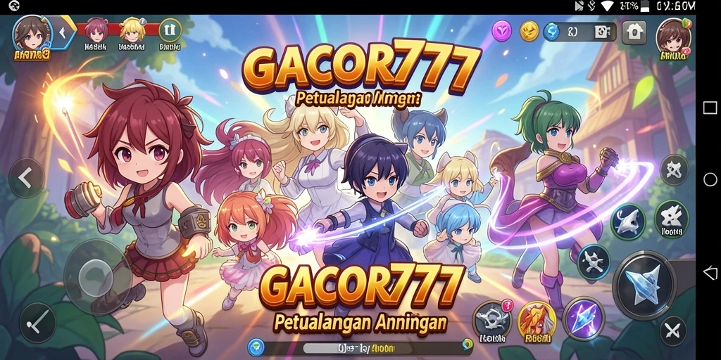 Tampilan gameplay seru dengan karakter Anime yang memikat.