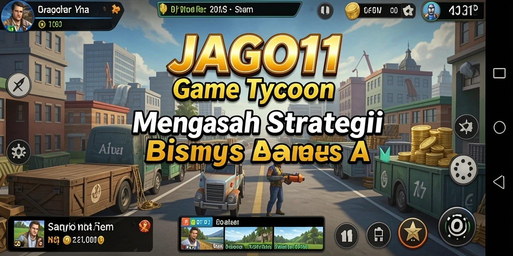 Screenshot utama JAGO11 menunjukkan pemain meraih keuntungan dalam simulasi bisnis.