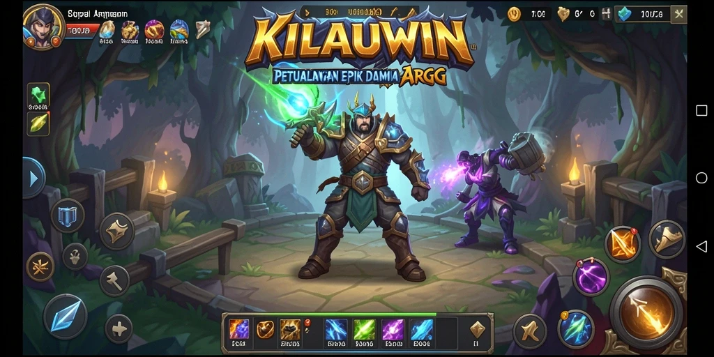 Tangkapan layar gameplay KILAUWIN yang menampilkan serangan hebat dan petualangan epik.