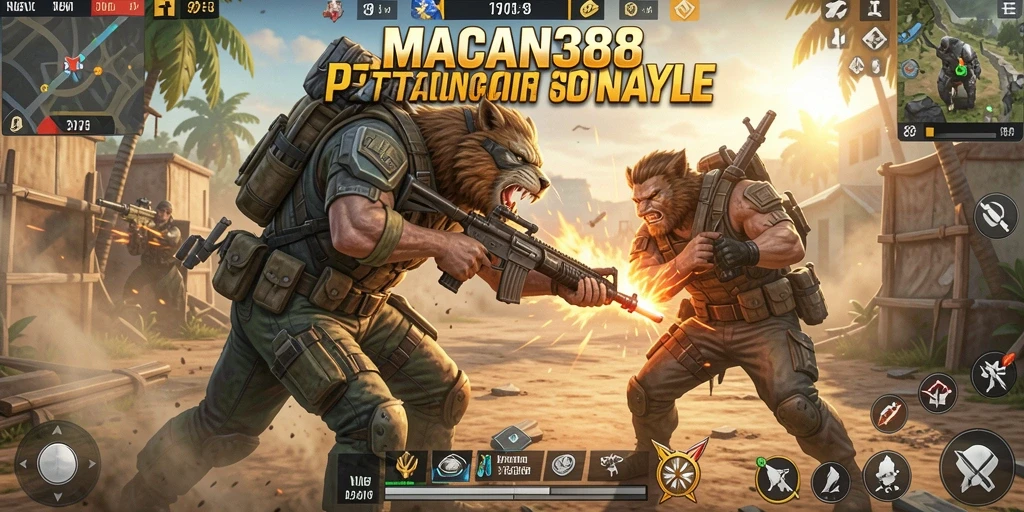 Tampilan gameplay menegangkan dalam pertarungan Battle Royale.