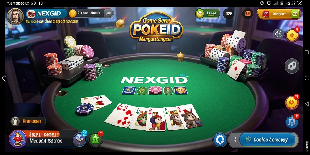 Tampilan gameplay NEXGID dengan suasana poker yang menegangkan.