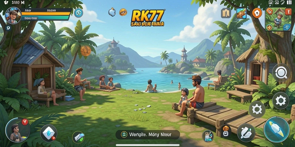 Screenshot utama RK77 menampilkan gameplay yang seru dan menghibur.