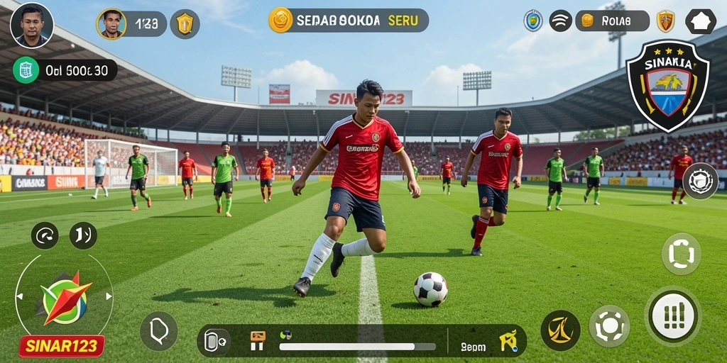 Gameplay seru SINAR123 dengan aksi sepak bola yang mendebarkan.